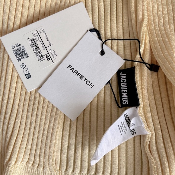 JACQUEMUS Yellow Cardigan Le Maille Pralu Longue Large 40 - Picture 10 of 13